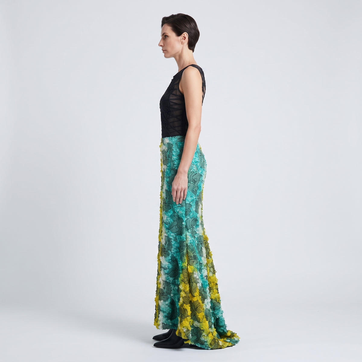 Embroidered Floral Mermaid Gown