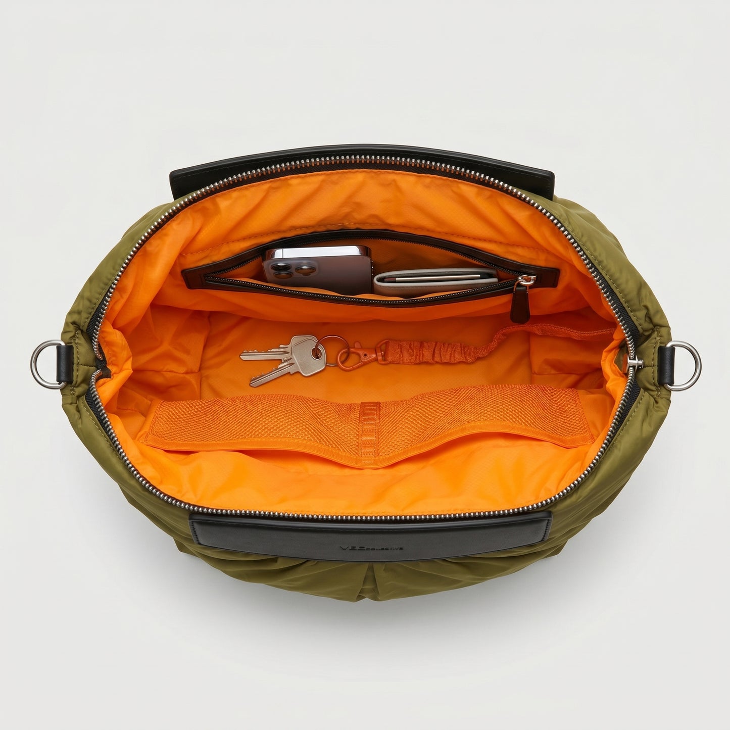 Olive Padded Nylon Clutch