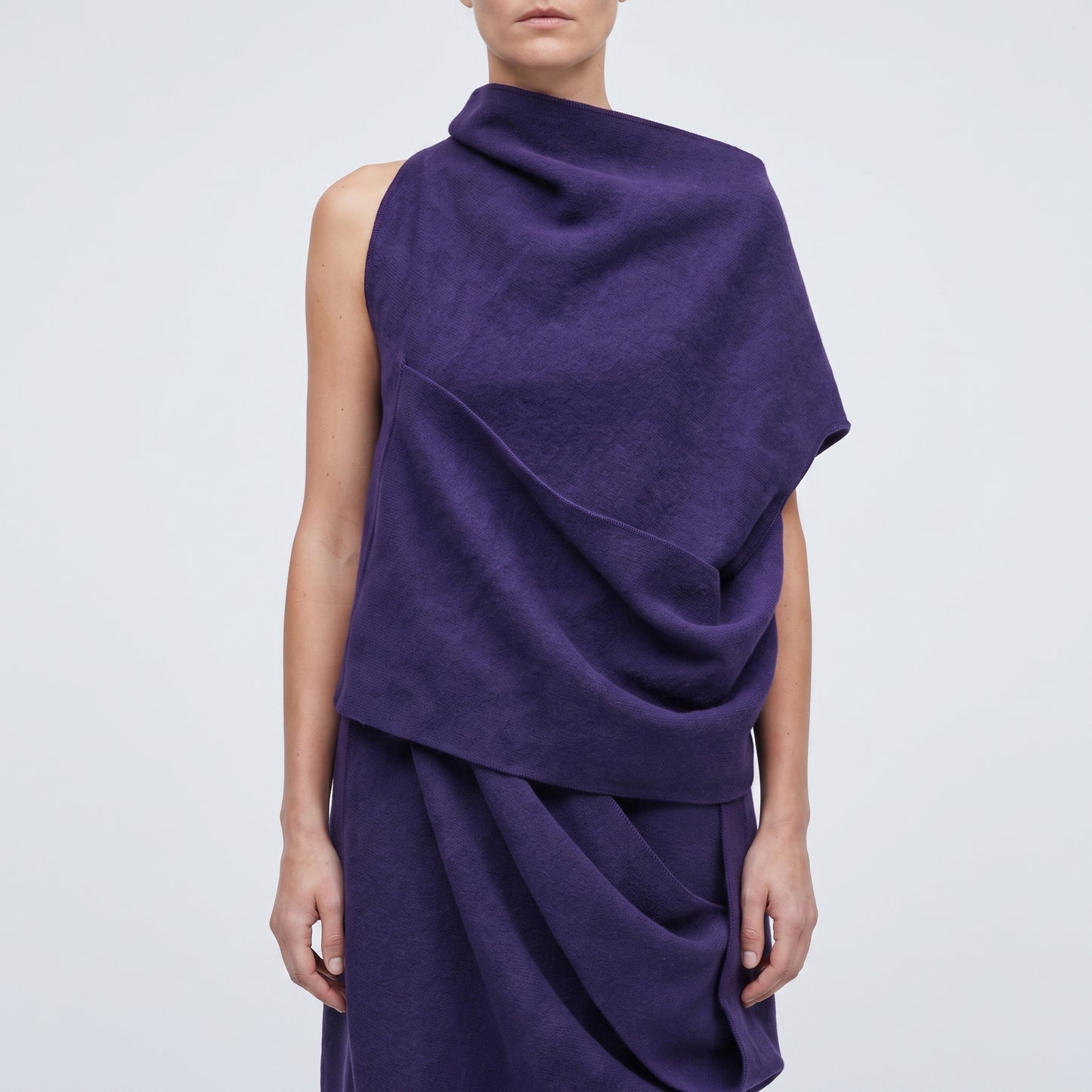 Architectural Asymmetrical Purple Top