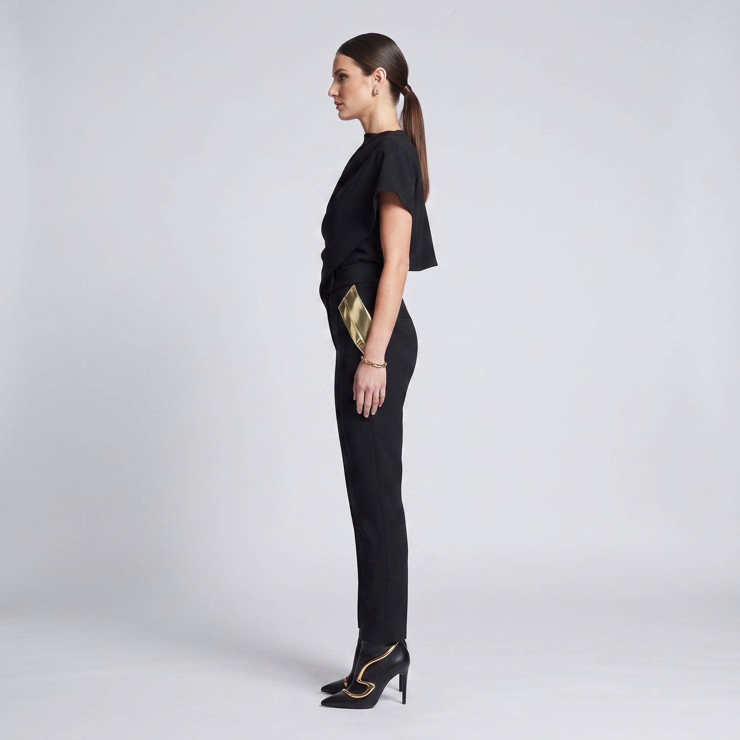 Metallic Detail Tailored Trousers