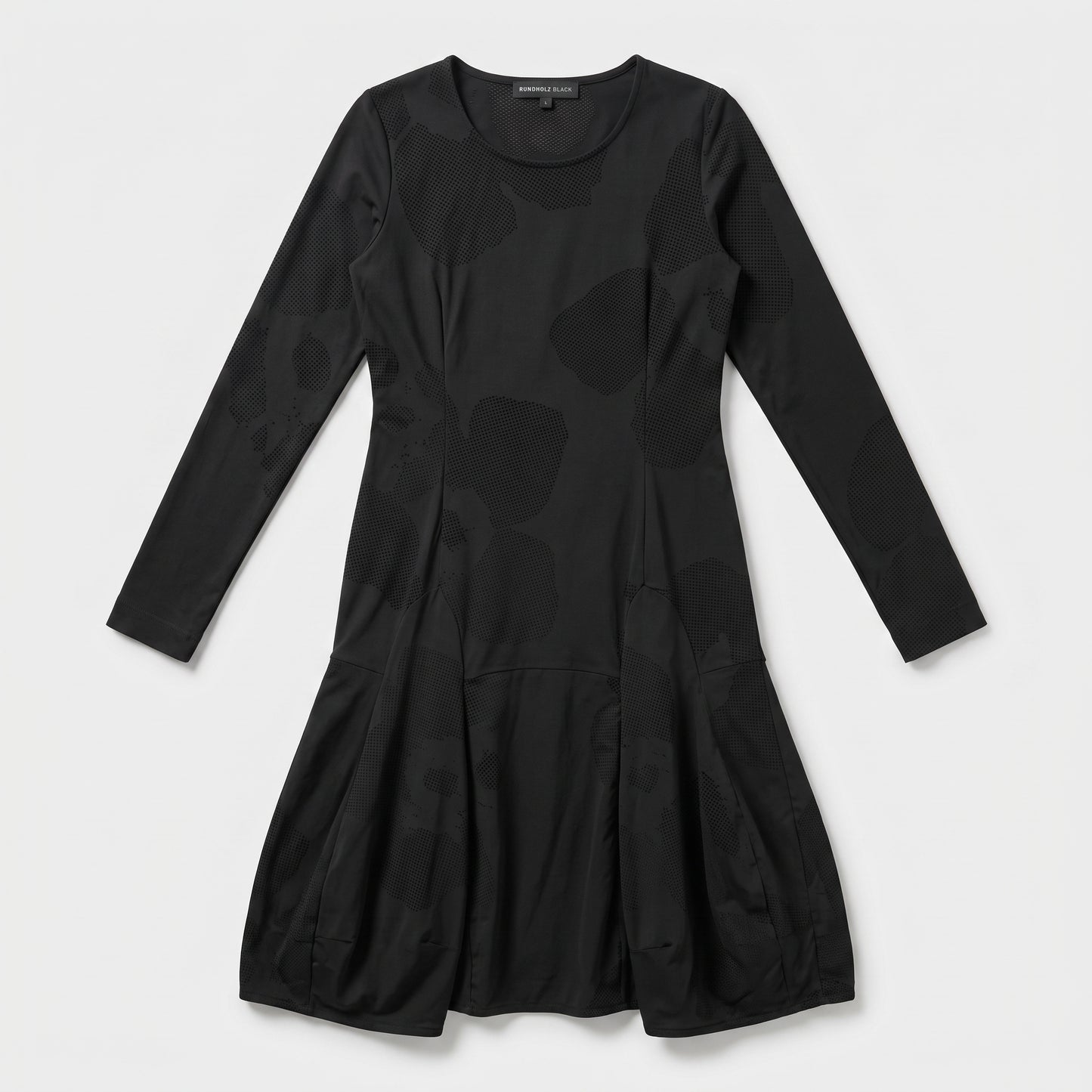 Textured Patterned Long Sleeve Dress