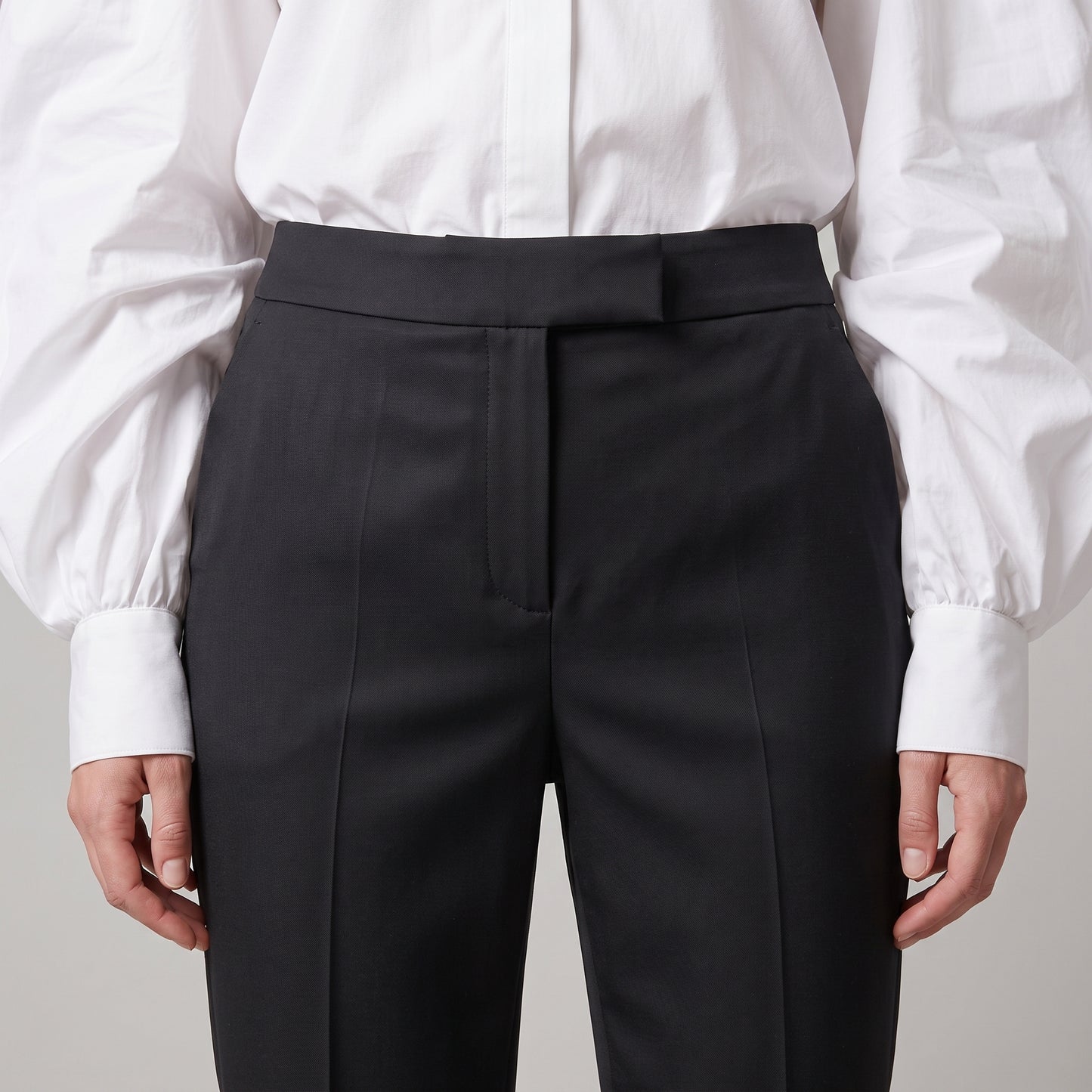 Tailored Slim-Fit Black Trousers