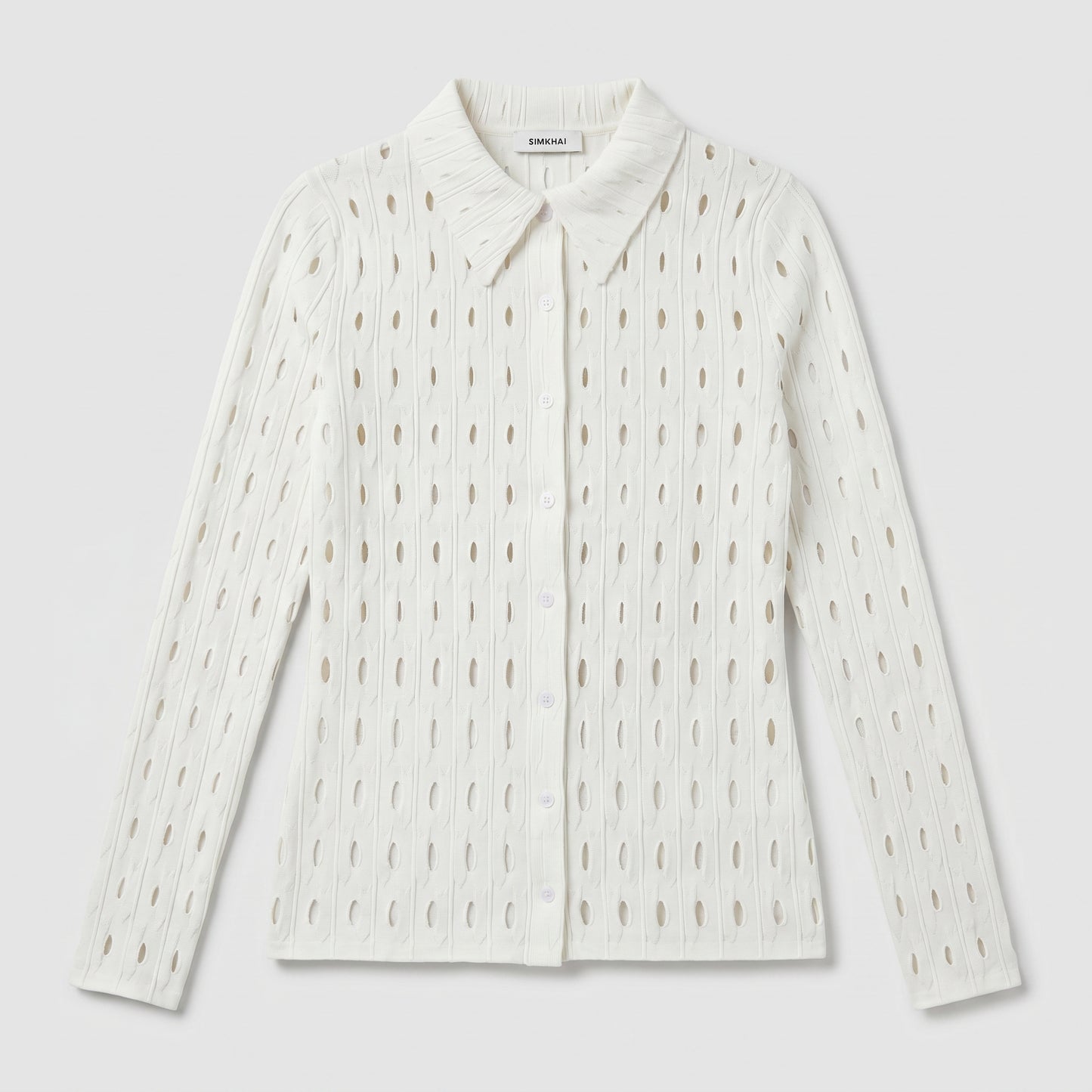 Open Knit Pointelle Button Shirt