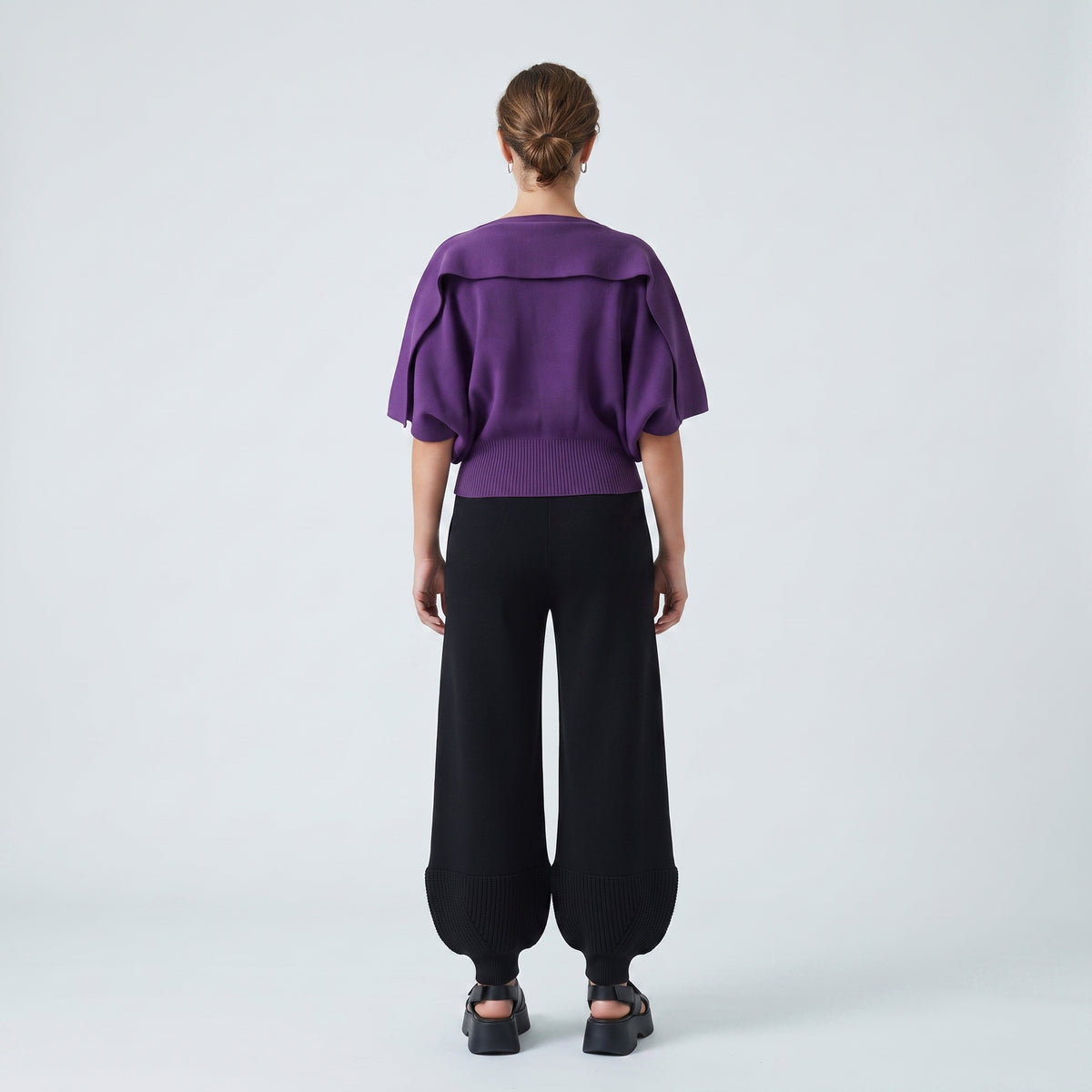 Cutout Detail Purple Knit Top