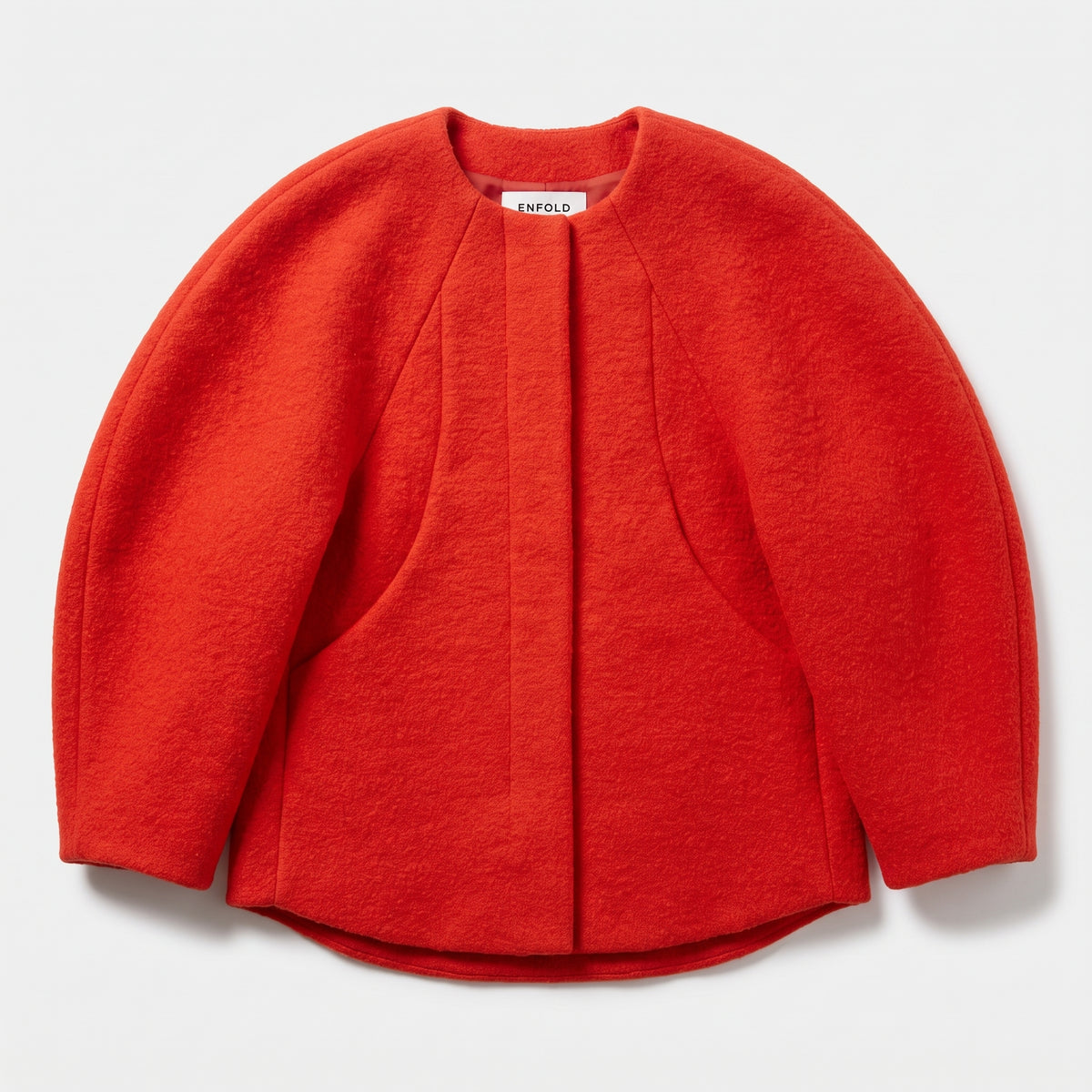 Structured Felt Wool Cape Jacket