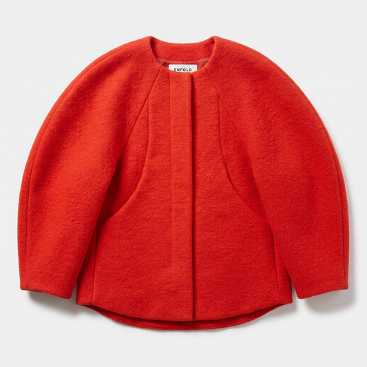 Structured Felt Wool Cape Jacket
