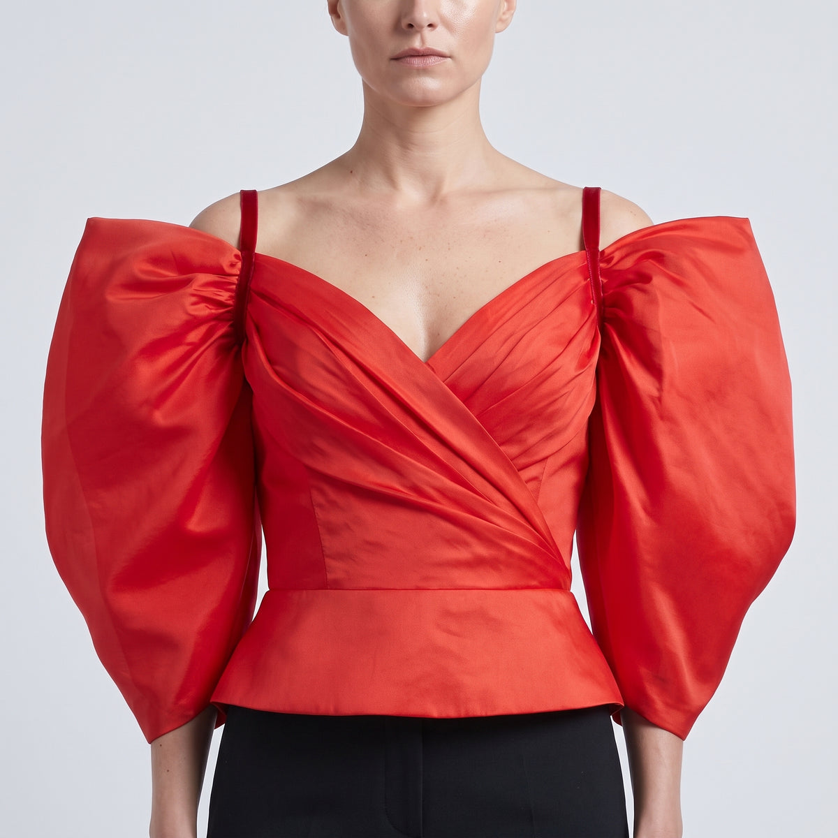 Dramatic Red Puff Sleeve Top