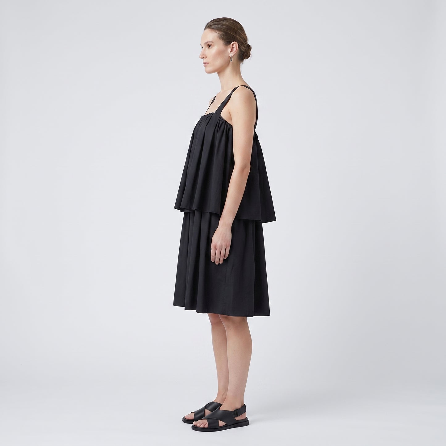 Layered Pleated Cotton Top