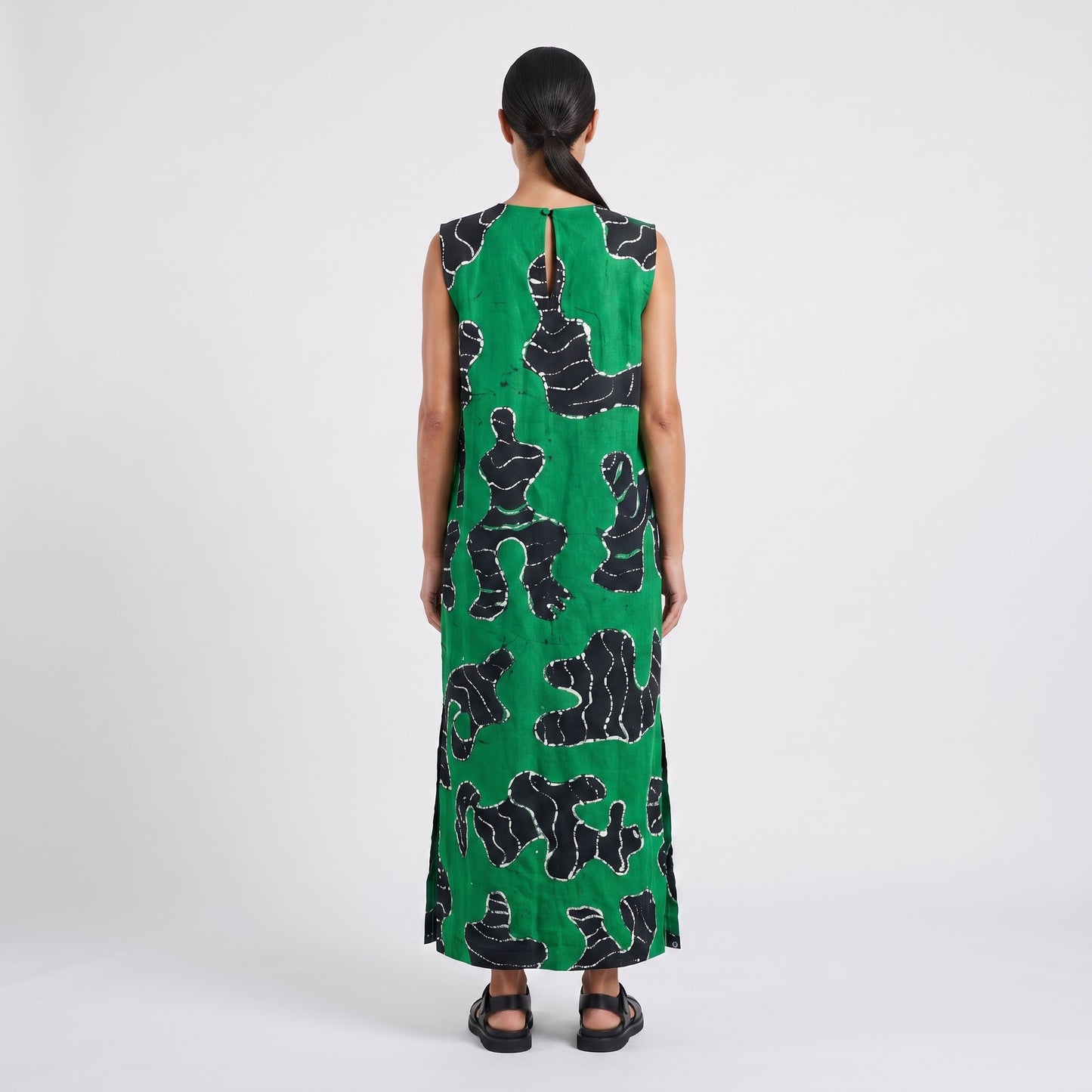 Abstract Print Sleeveless Shift Dress