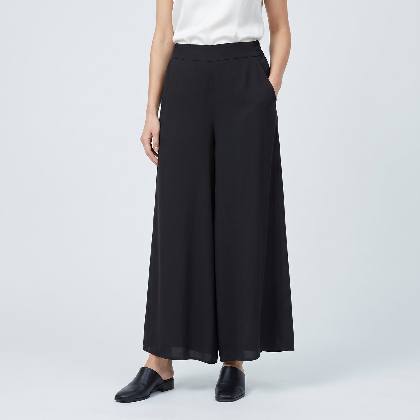 Essential Black Wide-Leg Trousers