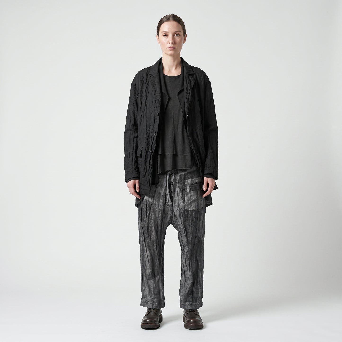 Abstract Print Cropped Trousers