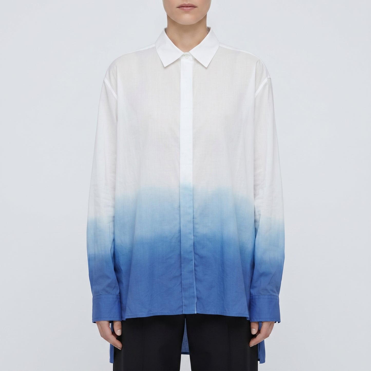 Ombré Dip-Dye Cotton Shirt