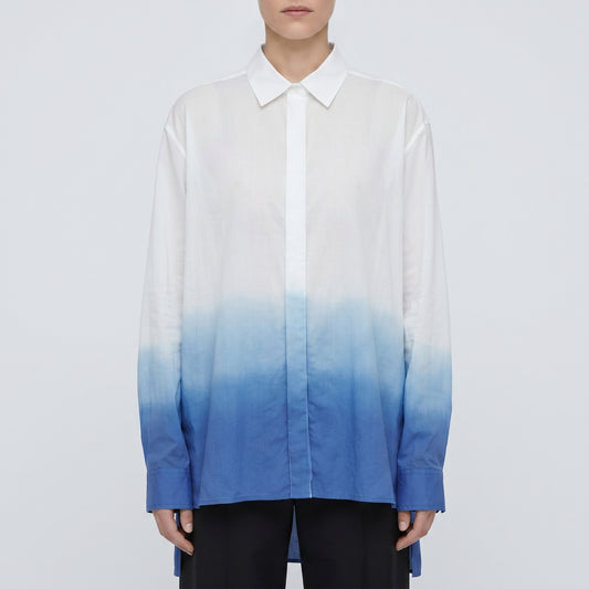Ombré Dip-Dye Cotton Shirt
