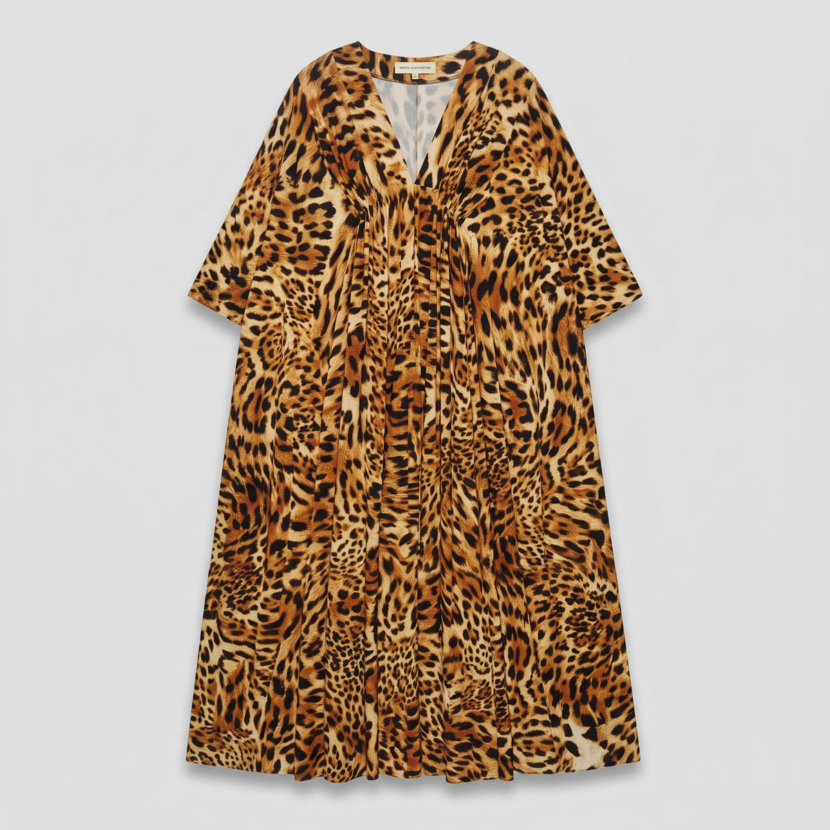 Leopard Print V-Neck Dress