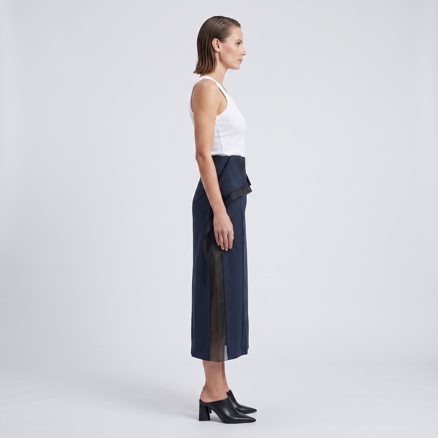 Structured Layered Navy Skirt
