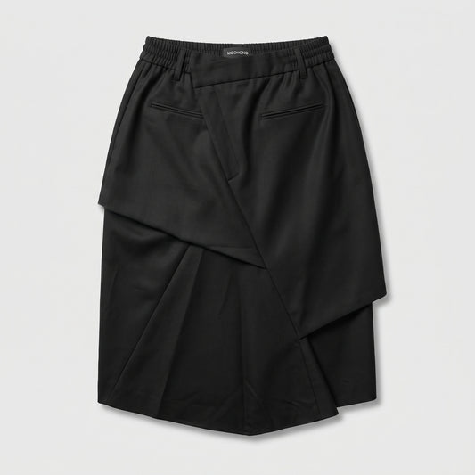 Asymmetric Tailored Wrap Skirt