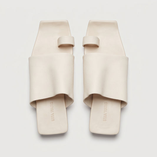 Minimalist Square Toe Leather Sandals