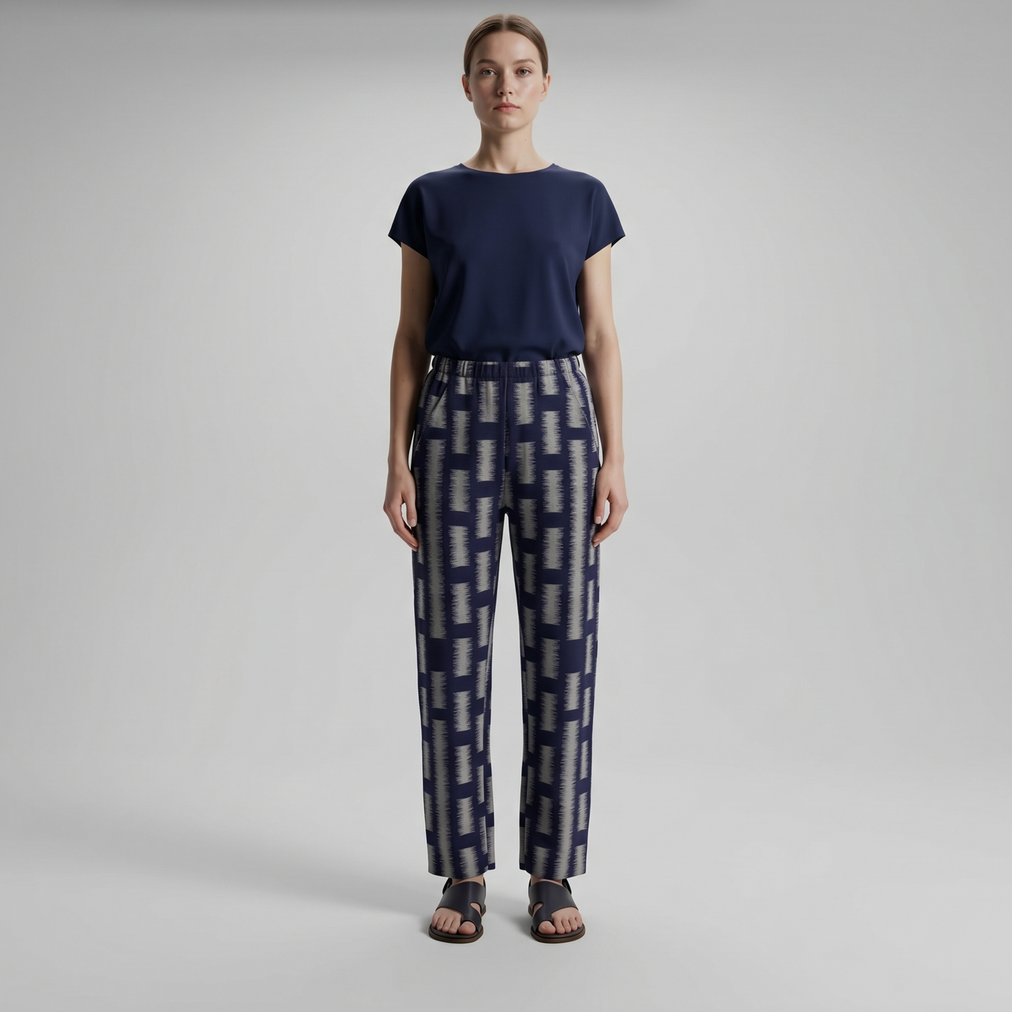 Abstract Print Tapered Trousers
