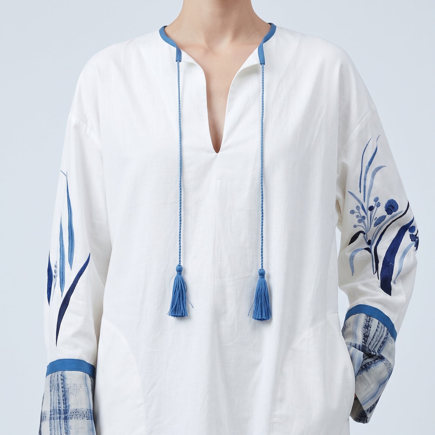 Embroidered Tassel Kaftan Dress