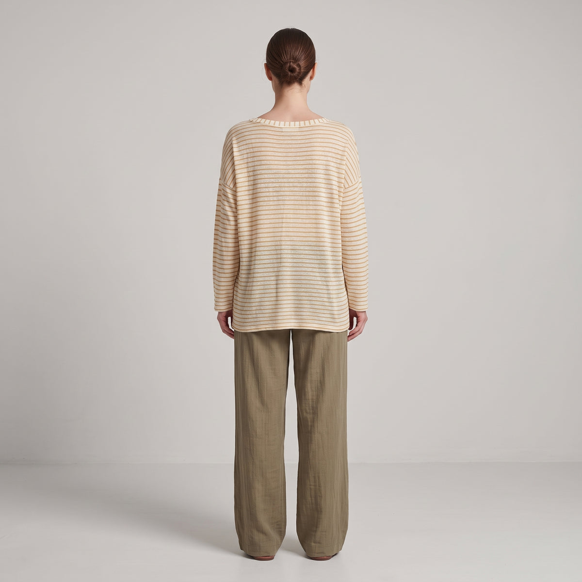 Relaxed Striped Cotton Long-Sleeve Top