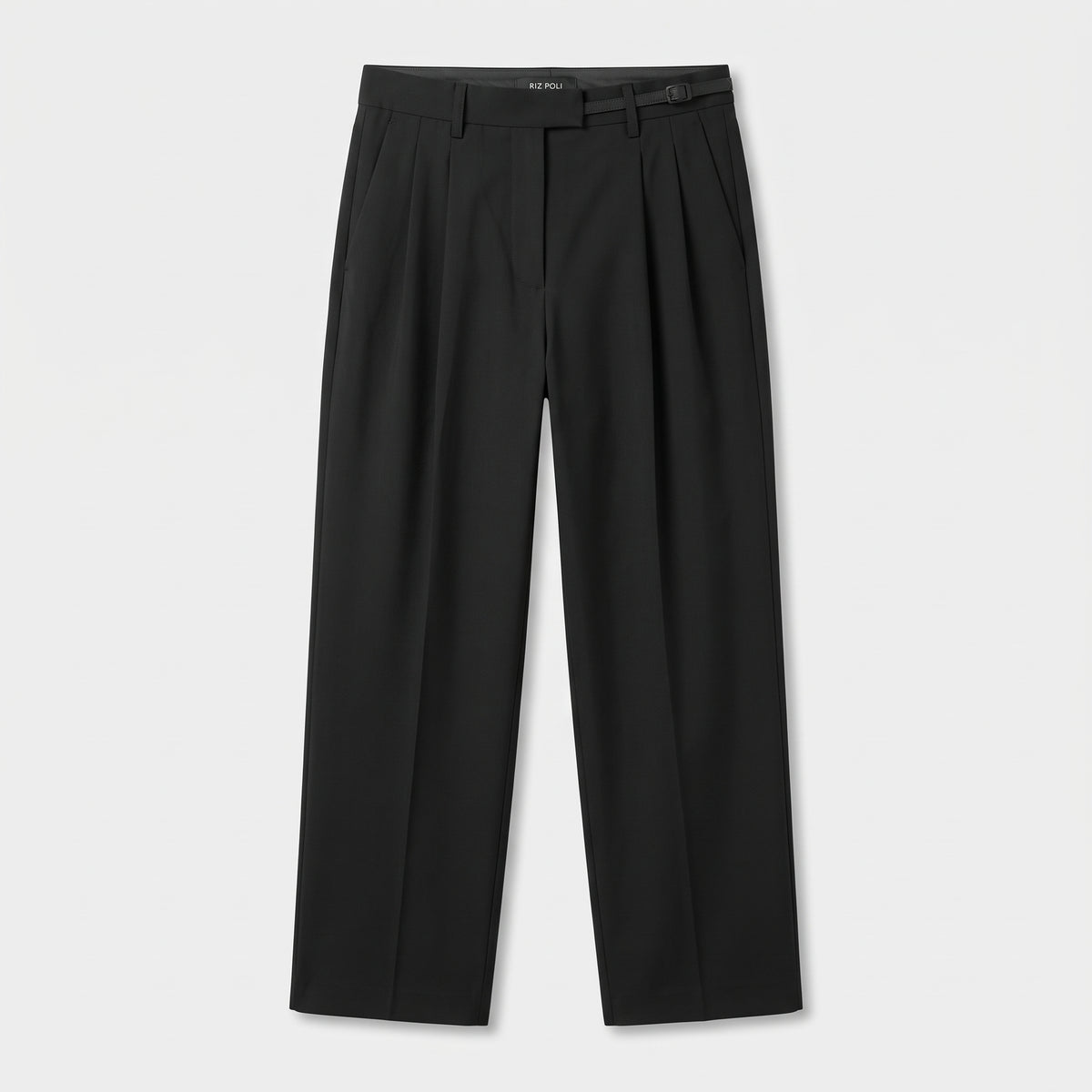 Tailored High-Waisted Pleated Trousers