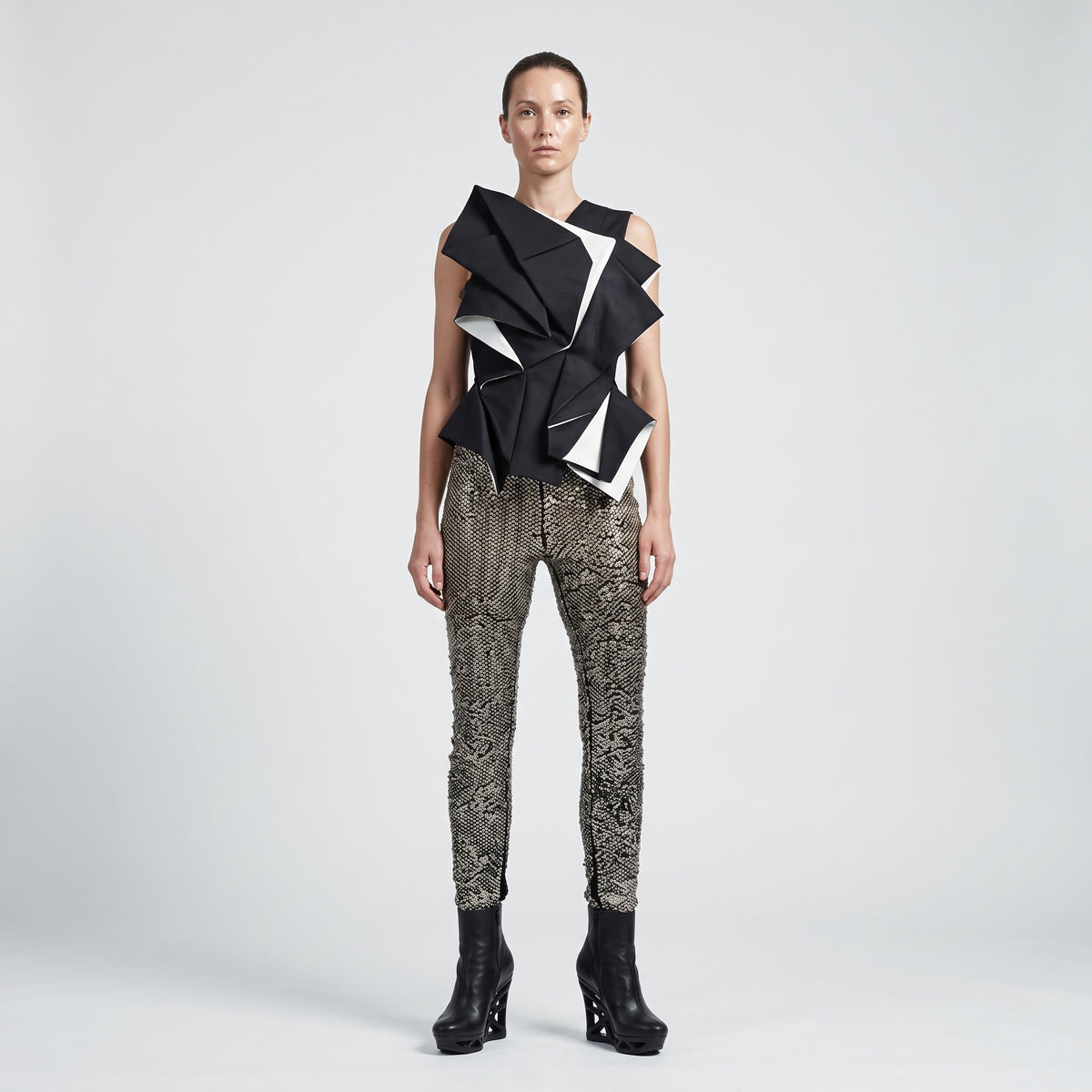 Embellished Studded Slim Trousers