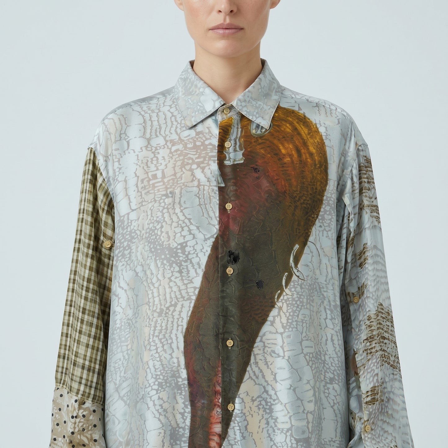 Artistic Patchwork Graphic Shirt
