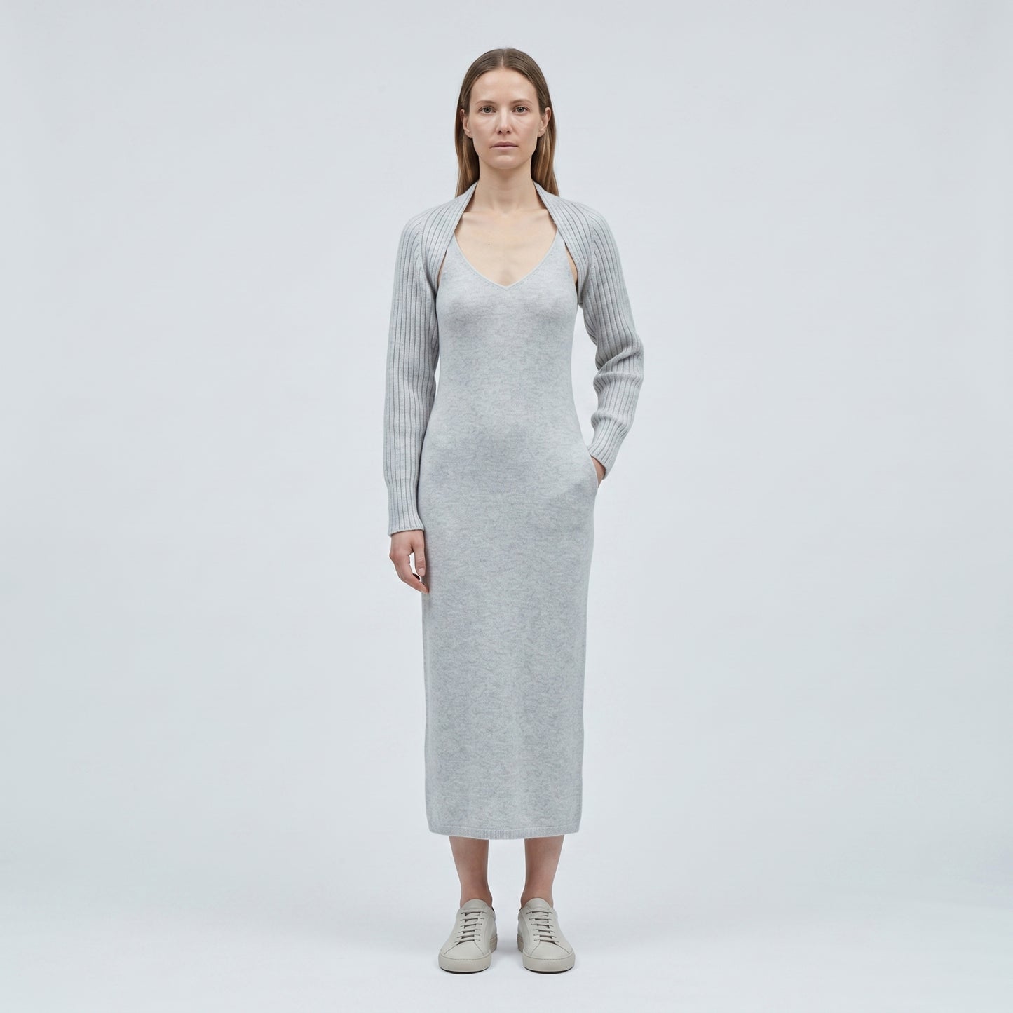 Ribbed Knit Midi Dress Set