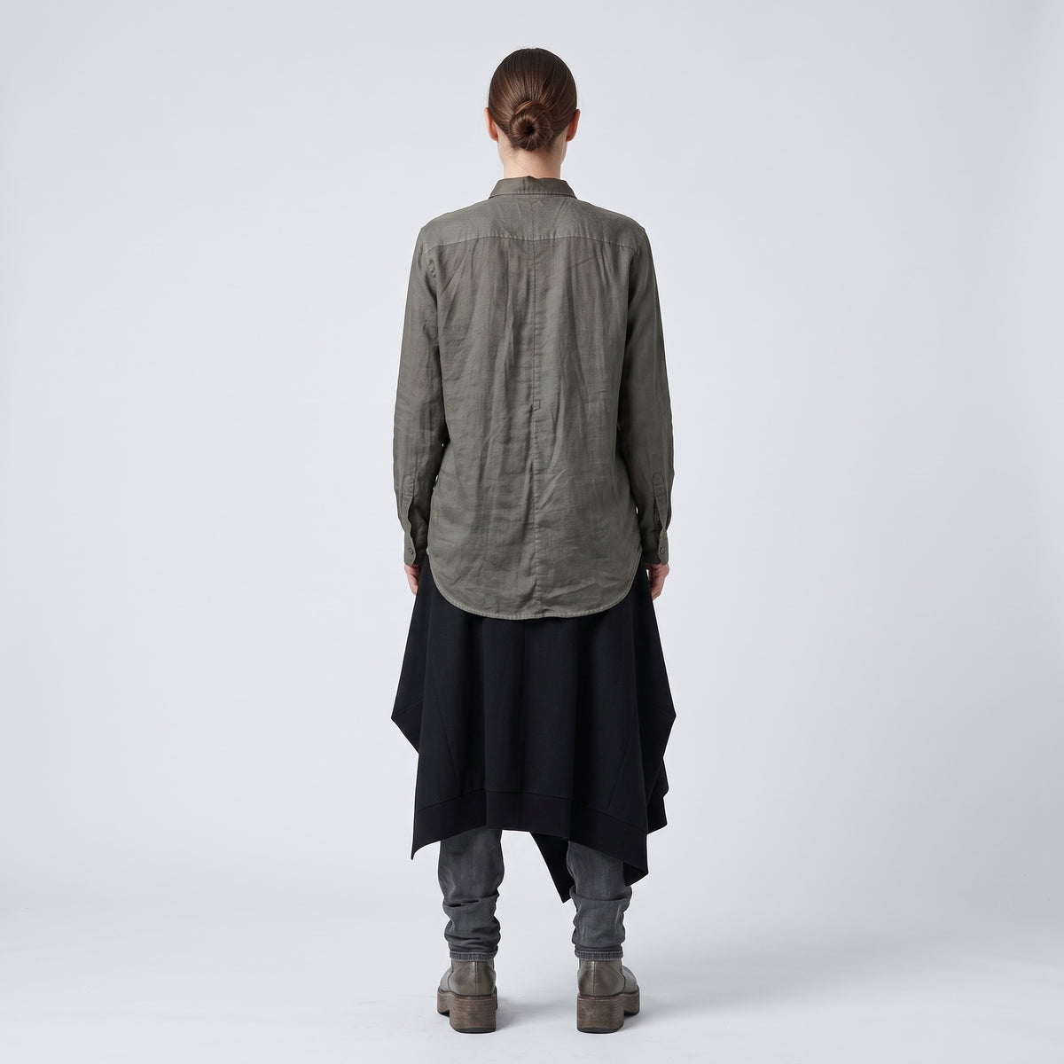 Frilled Collar Linen Shirt