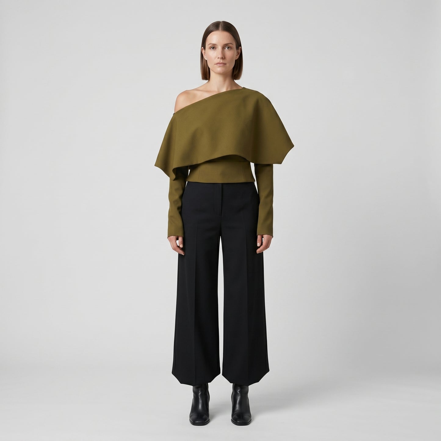 Off-Shoulder Asymmetric Cape Top