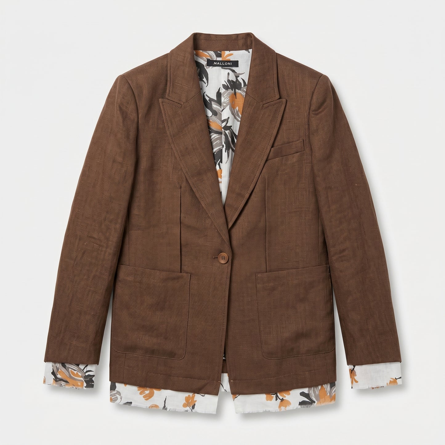 Single Breasted Linen Blend Blazer