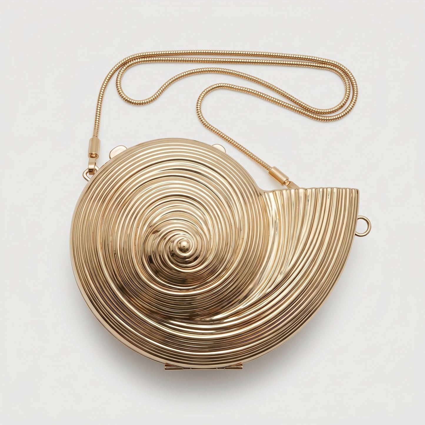 Metallic Shell Minaudiere Clutch
