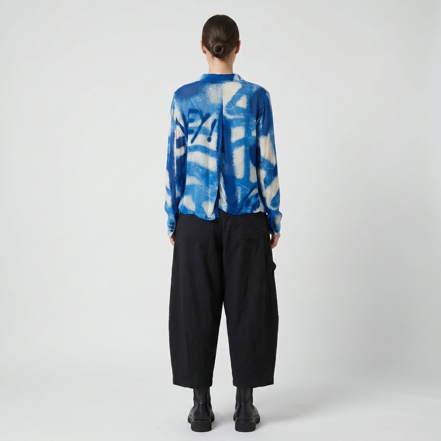 Abstract Tie-Hem Printed Jacket