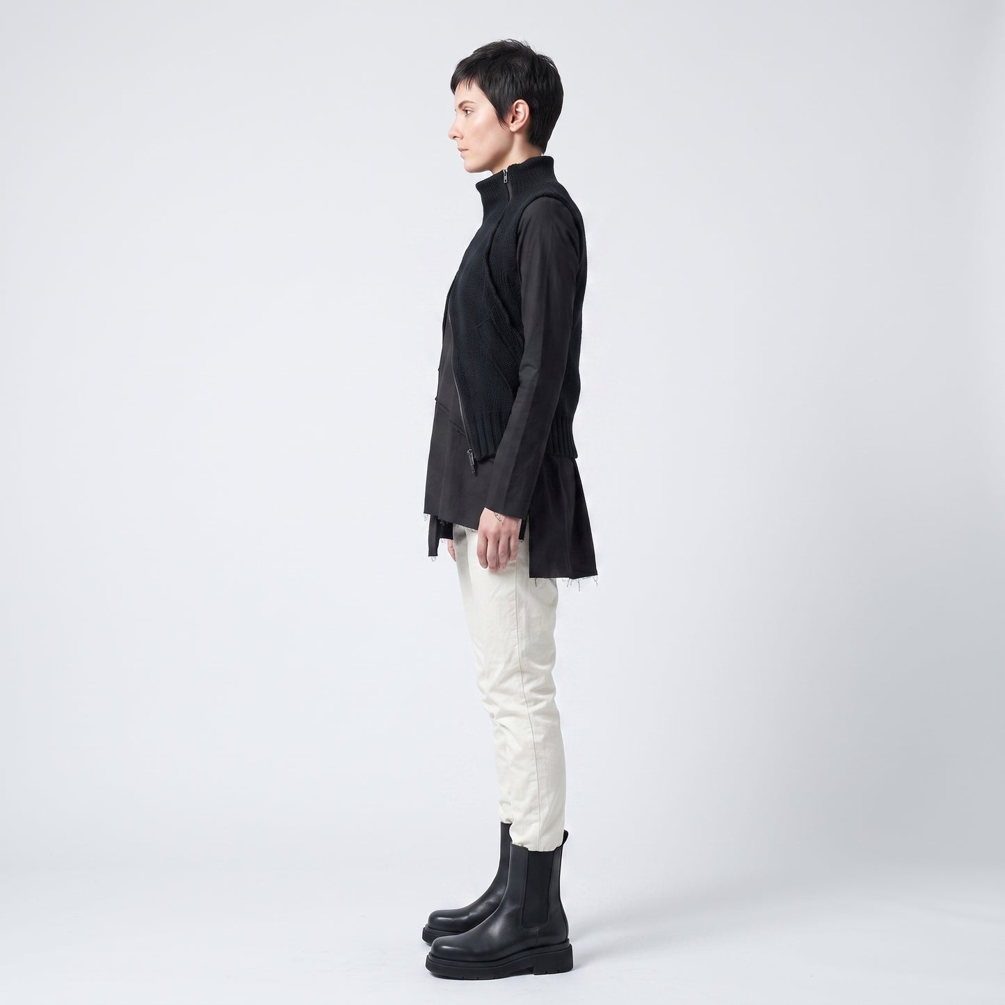 Tailored Cream Pleated Trousers