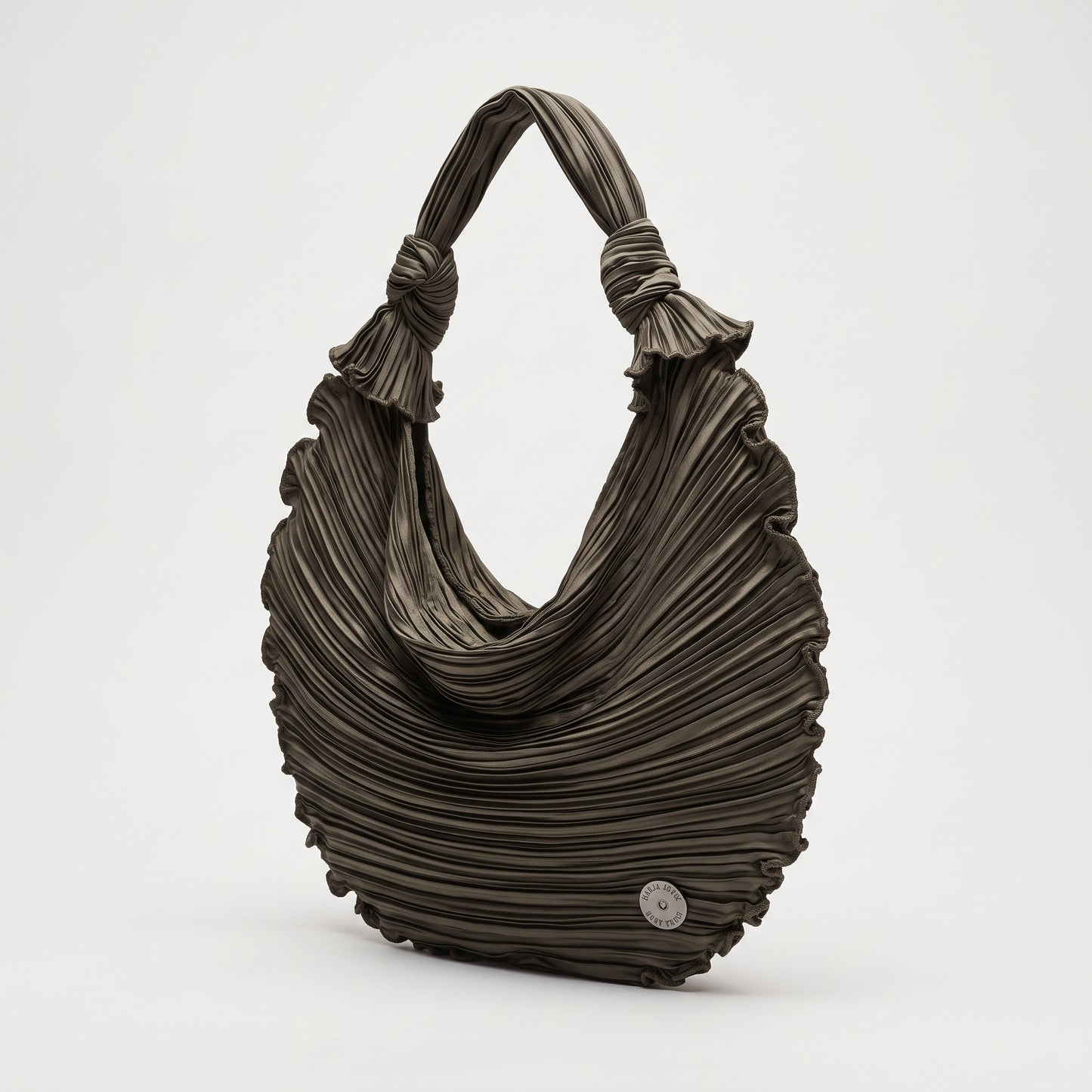 Pleated Crescent Shoulder Bag