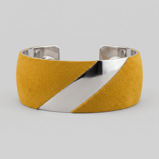 Suede and Metal Cuff Bracelet