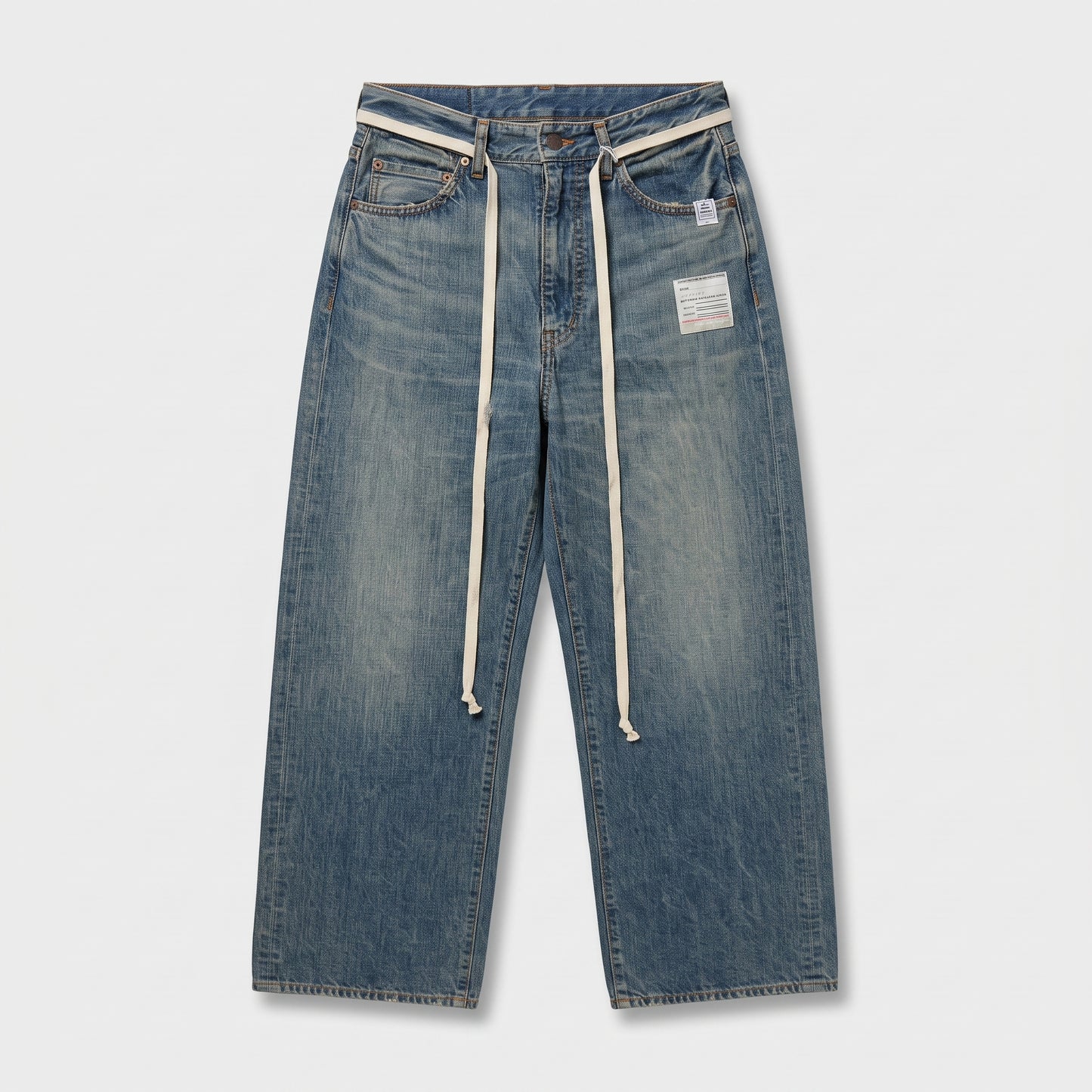 Wide Leg Distressed Denim Jeans