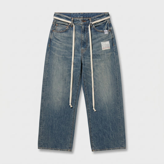Wide Leg Distressed Denim Jeans