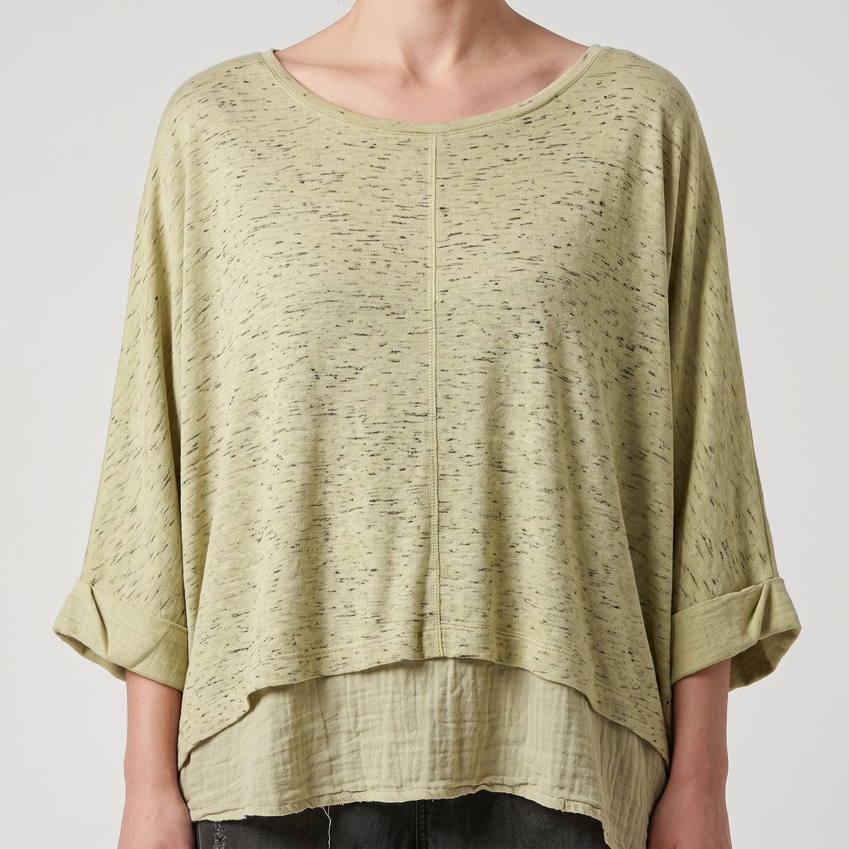 Textured Olive Oversized Tee