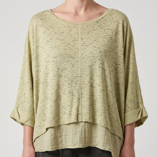 Textured Olive Oversized Tee