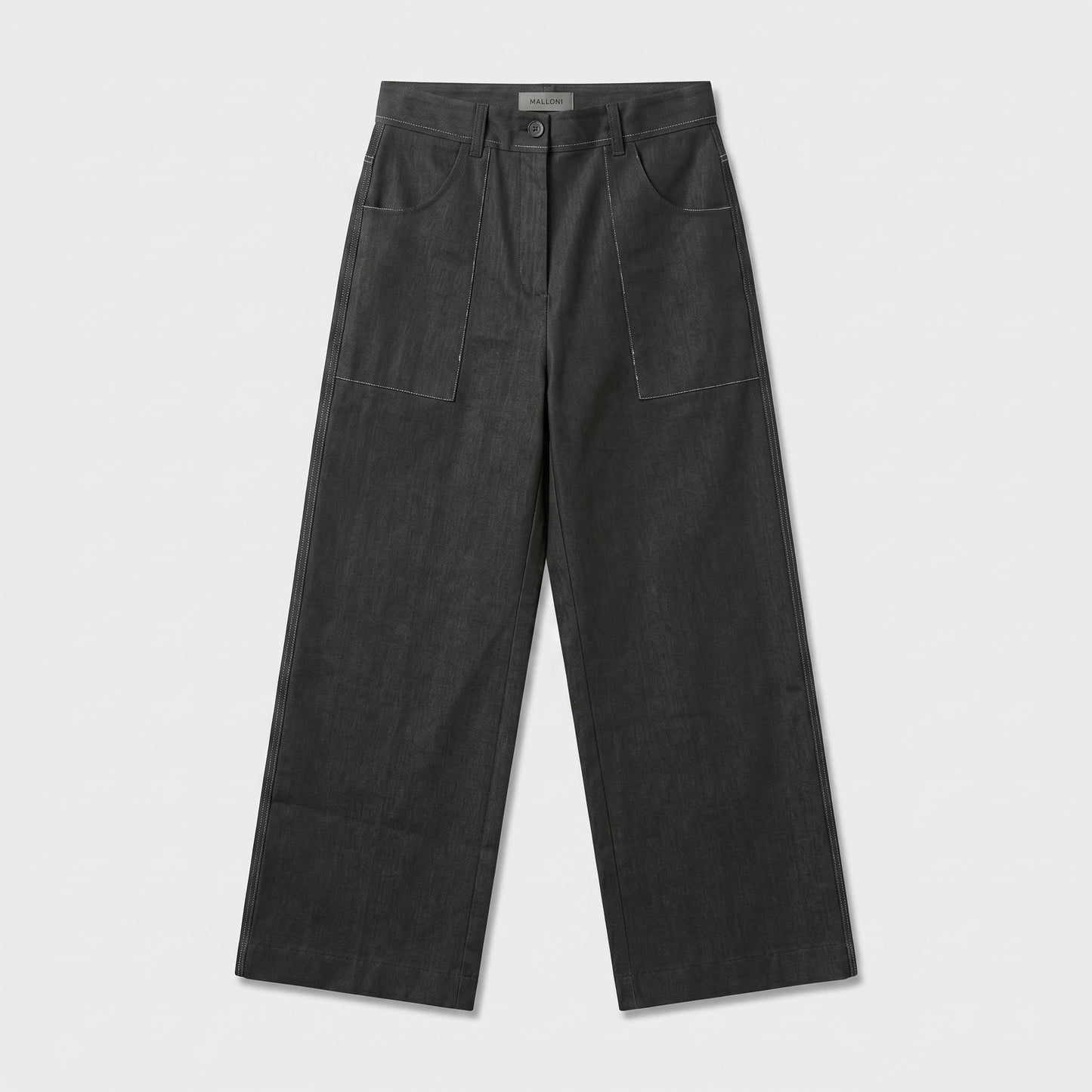 Wide Leg Denim Trousers