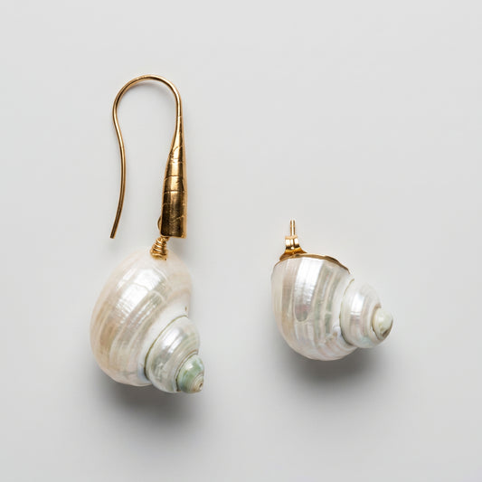 Iridescent Shell Drop Earrings