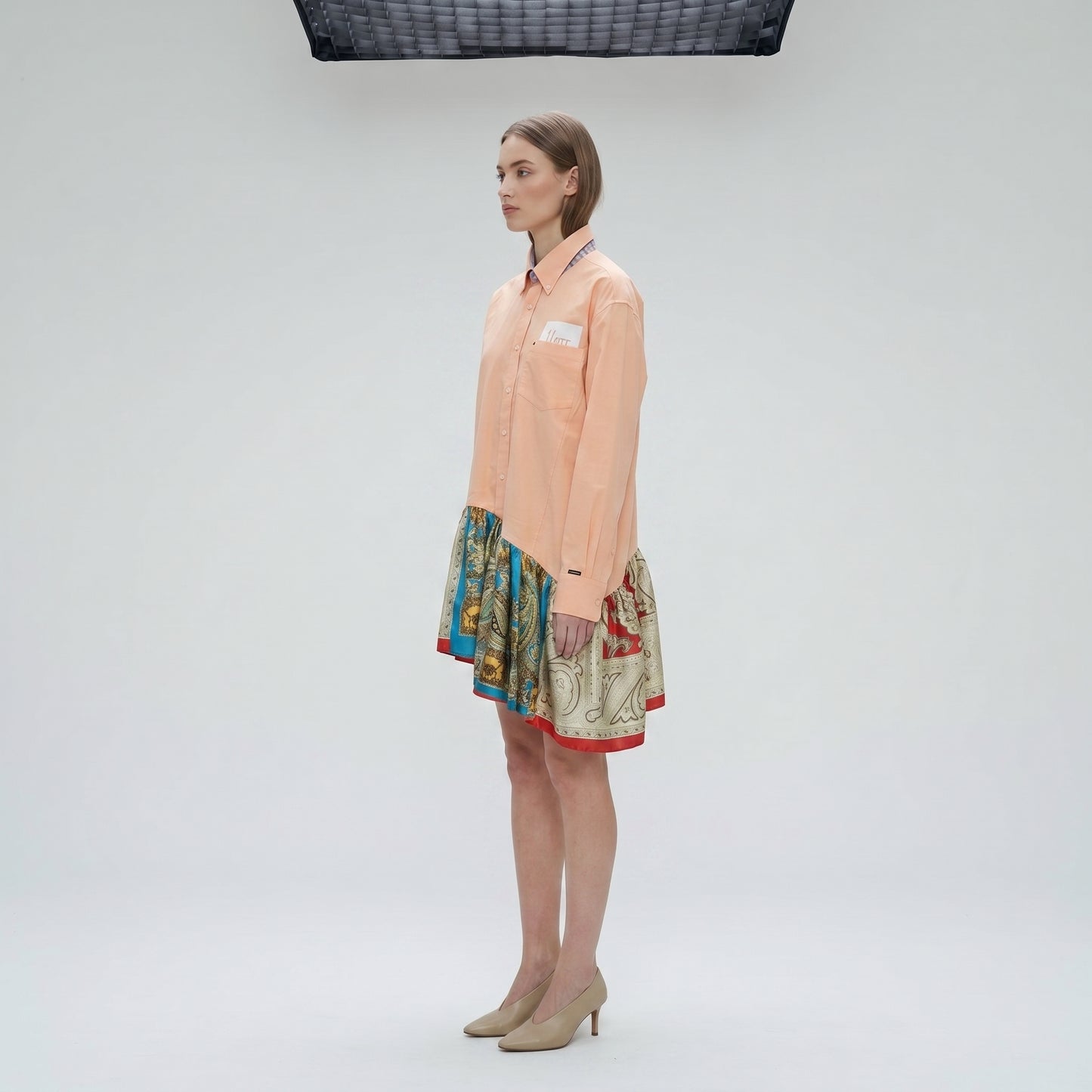 Peachy Asymmetrical Paisley Hem Shirt
