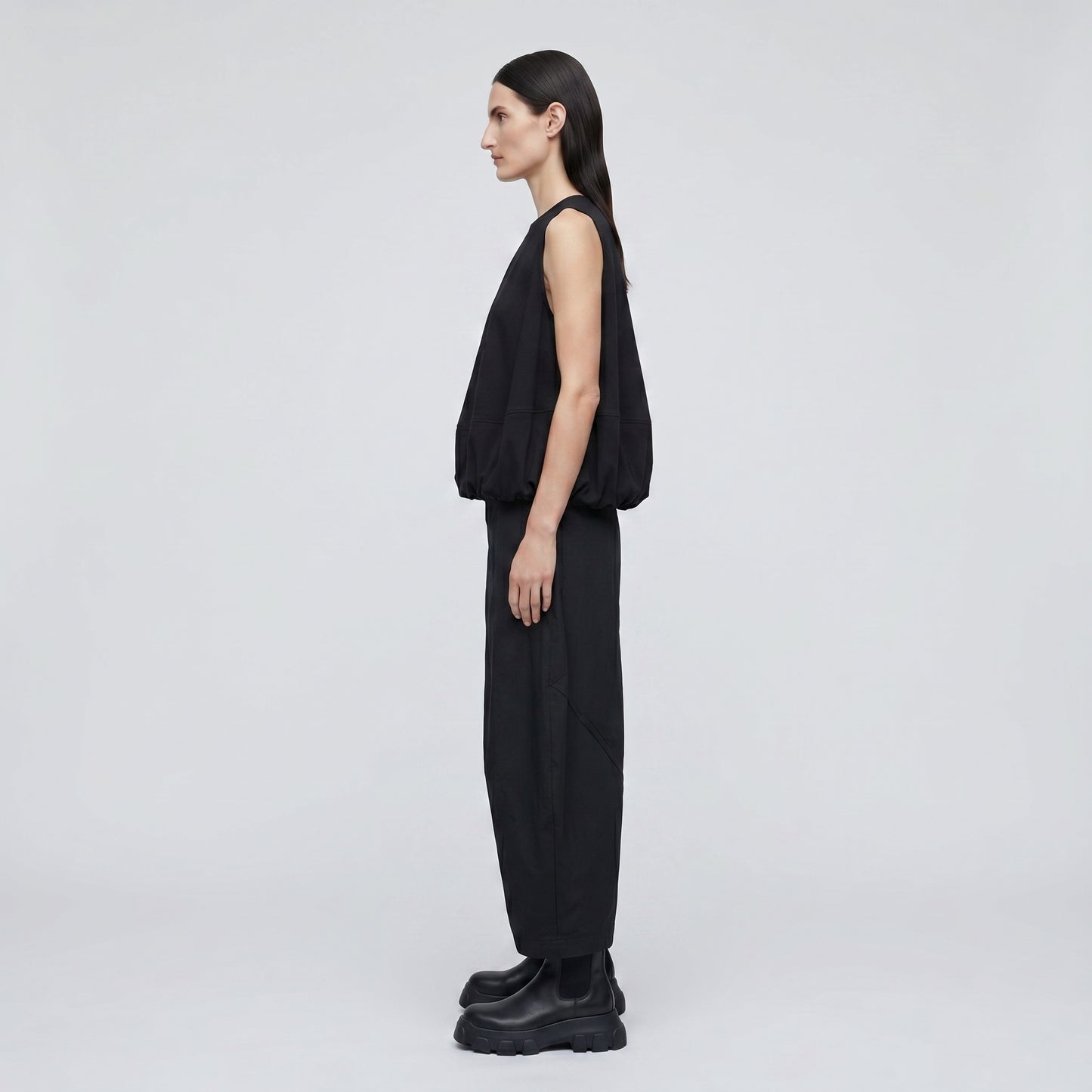 Sleeveless Bubble Hem Top