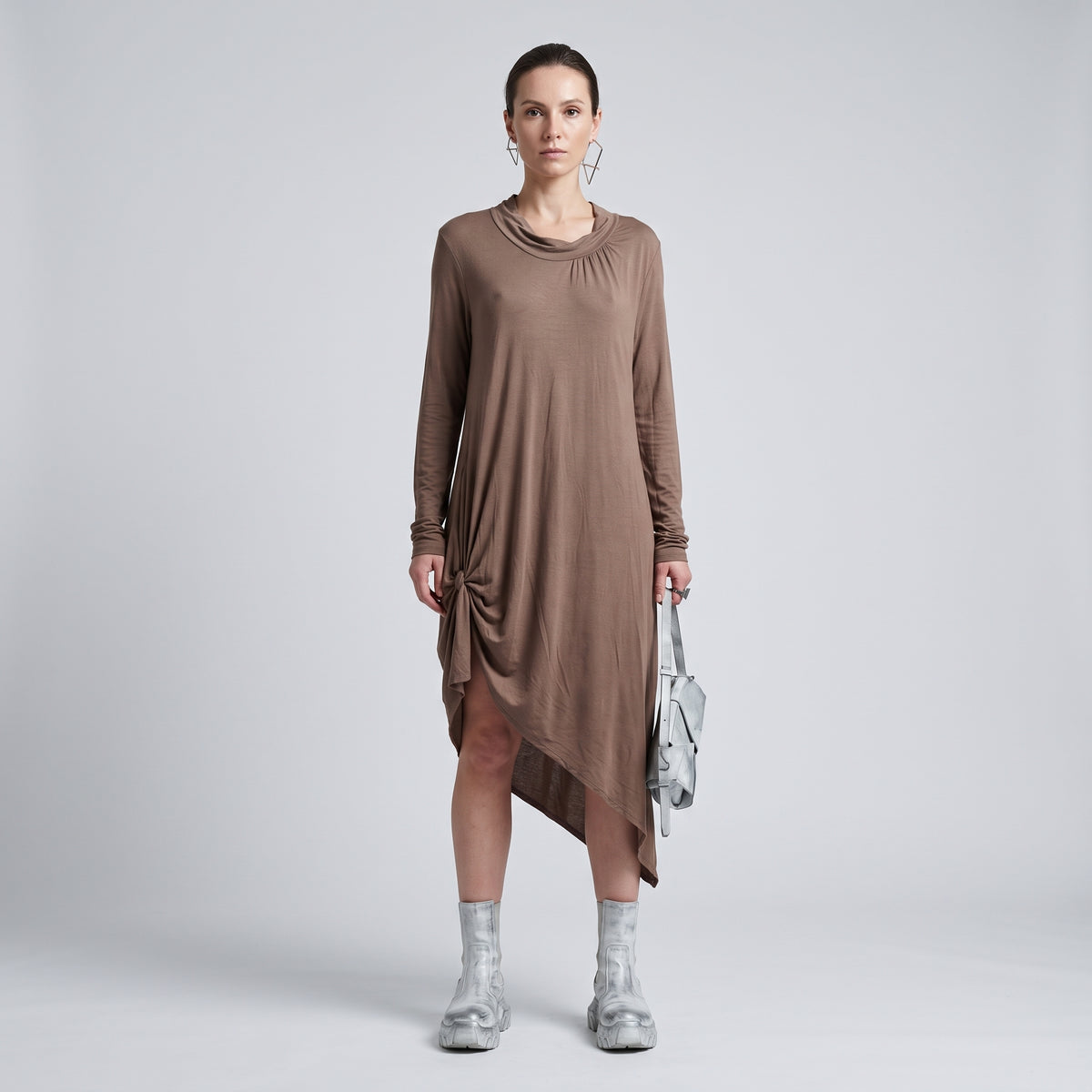 Ruched Asymmetric Jersey Tunic