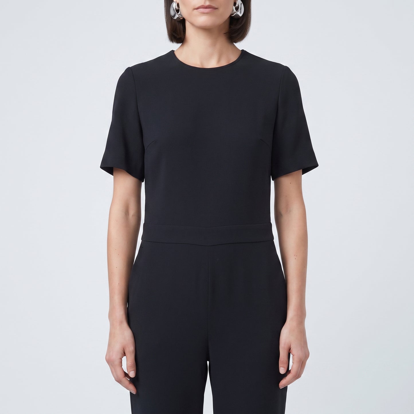 Tailored Short Sleeve Jumpsuit