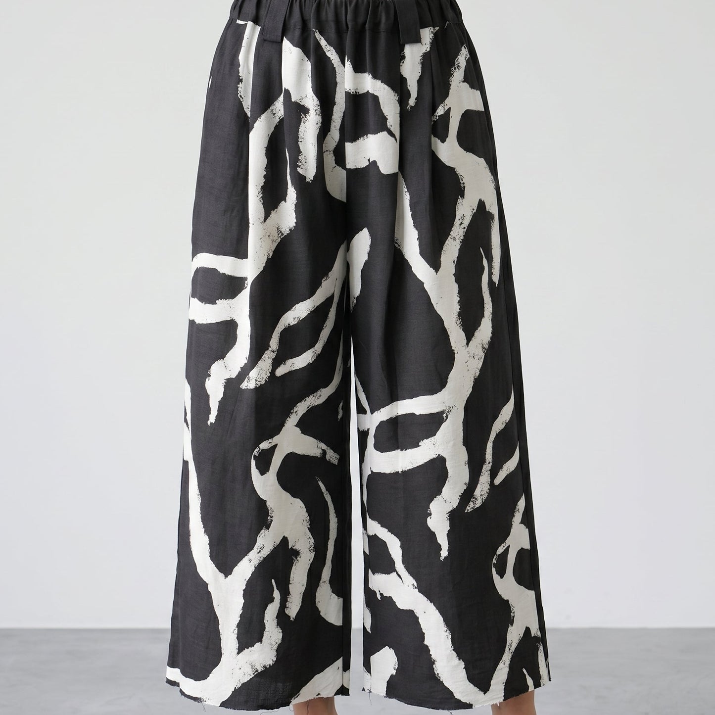 Abstract Print Wide Leg Trousers