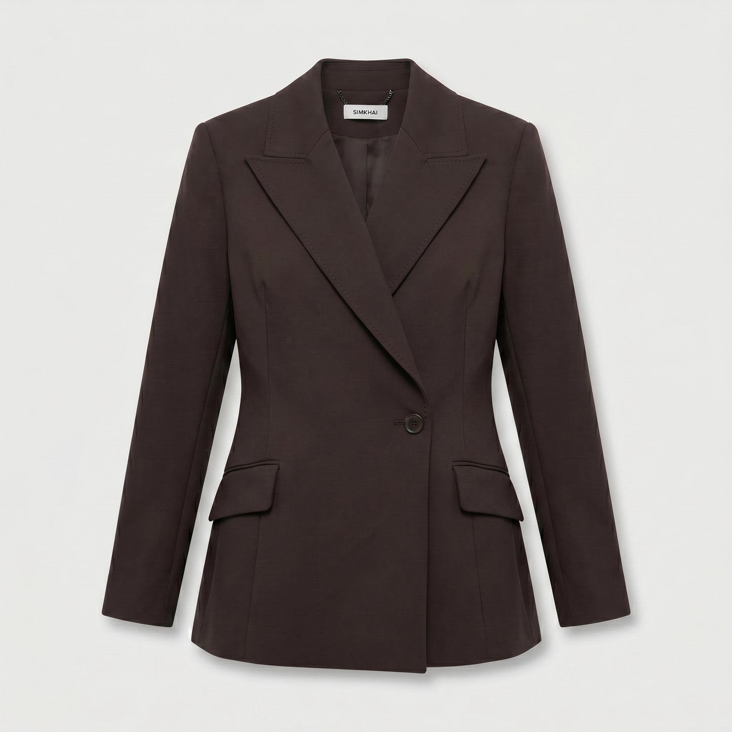 Tailored Double-Breasted Brown Blazer