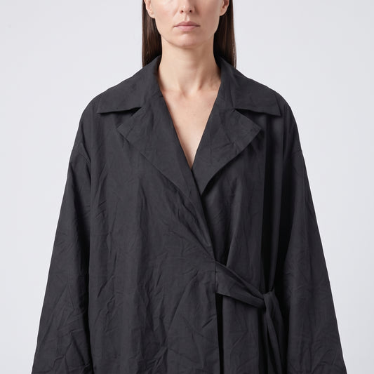Tailored Charcoal Belted Jacket