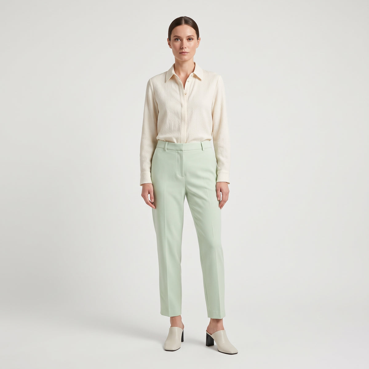 Tailored Pastel Slim Trousers